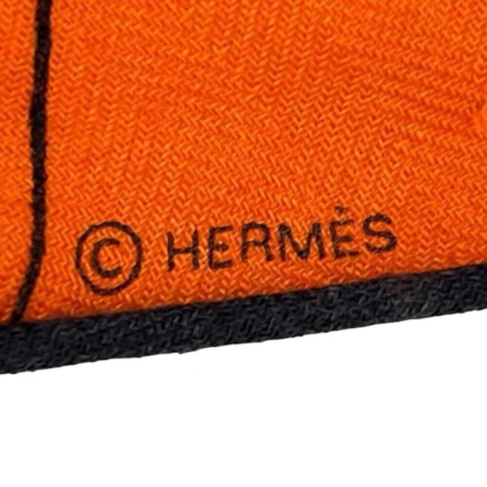 HERMES Orange Silk Scarf - Picture 5 of 7